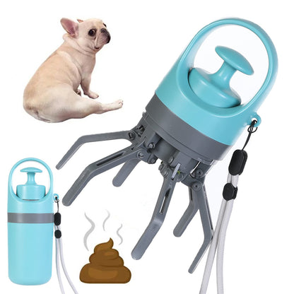 🌐Portable Lightweight Dog Pooper Scooper With Built-in Poop Bag Dispenser Eight-claw Shovel For Pet Toilet Picker Pet Products