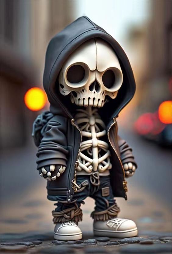 🌐Halloween Cool Skeleton Figurines Halloween Skeleton Doll Resin Ornament Home Decor