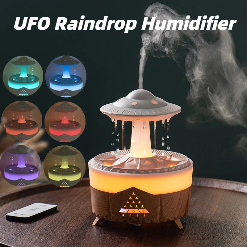 🌐New UFO Raindrop Humidifier Water Drop Air Humidifier USB Aromatherapy Essential Oils Aroma Air Diffuser Household Mist Maker Home Decor