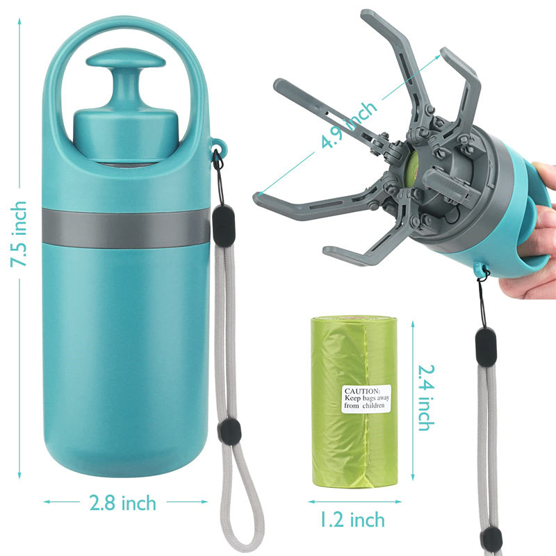 🌐Portable Lightweight Dog Pooper Scooper With Built-in Poop Bag Dispenser Eight-claw Shovel For Pet Toilet Picker Pet Products