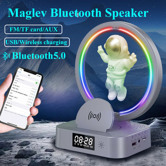 🌐Magnetic Levitation Bluetooth-compatible Speaker Astronaut Home RGB Mini Radio TWS Sound Box Outdoor Wireless Subwoofer TF AUX USB